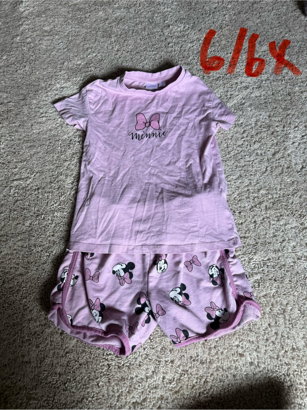 Girls' Pink Minnie Mouse Set - Size 6/6X